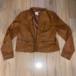 Xhilaration Brown Pleather Jacket